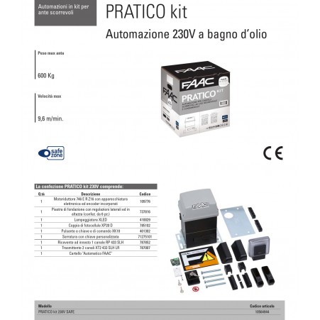 KIT PRATIQUE FAAC 746 - 6 Crémaillères Galvanisées pour Automatisme de Portail Coulissant