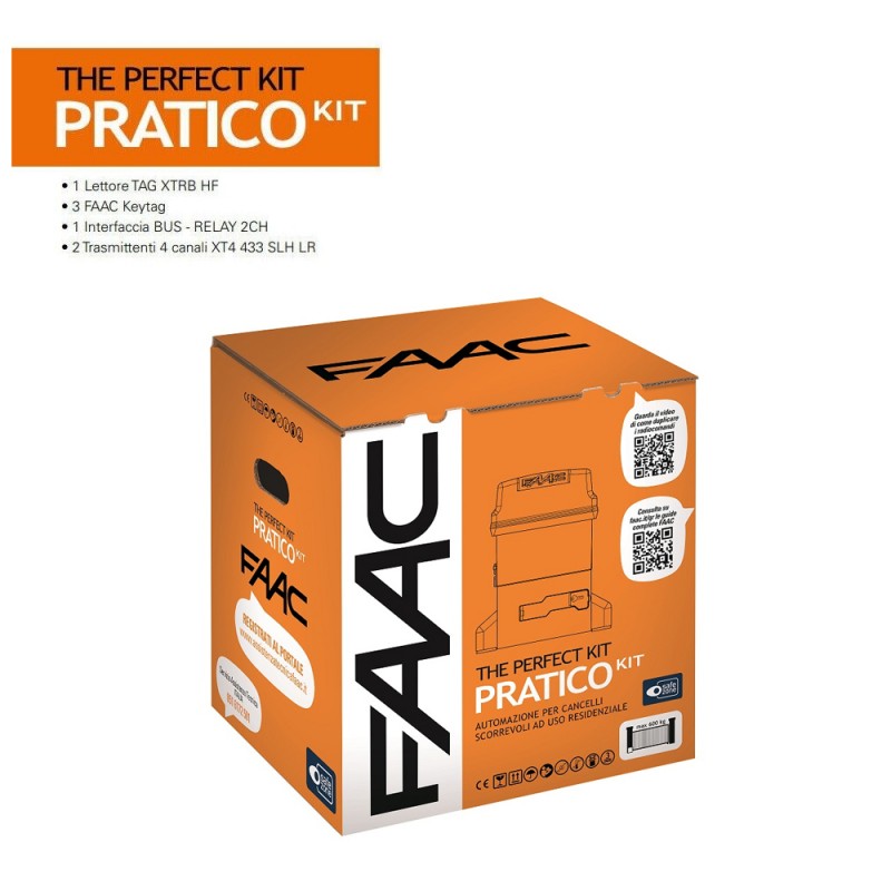 Kit Automazione Cancello Scorrevole 600Kg FAAC PRATICO KIT 230V PERFECT 105912